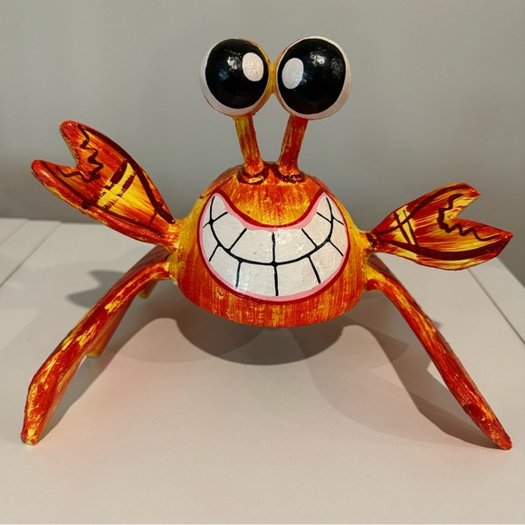 Hand Crafted Other - Handmade Crab Cute Figure Statue Decor Handcrafted